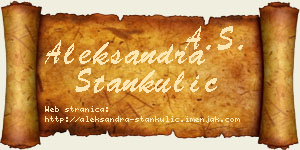 Aleksandra Stankulić vizit kartica